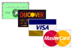 We accept Visa, MasterCard, Discover and American Express